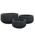 Durx Litecrete Lightweight Concrete Modern Low Bowl Cement Planter Set Of 3 19.7X19.7X9.8