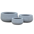 Durx Litecrete Lightweight Concrete Modern Low Bowl Cement Planter Set Of 3 19.7X19.7X9.8