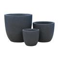 Durx Litecrete Lightweight Concrete Modern Seamless Round Cement Color Planter Set Of 3 17.7X17.7X16.9