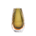 Dusty Olive Crystalized Glass Vase Tall