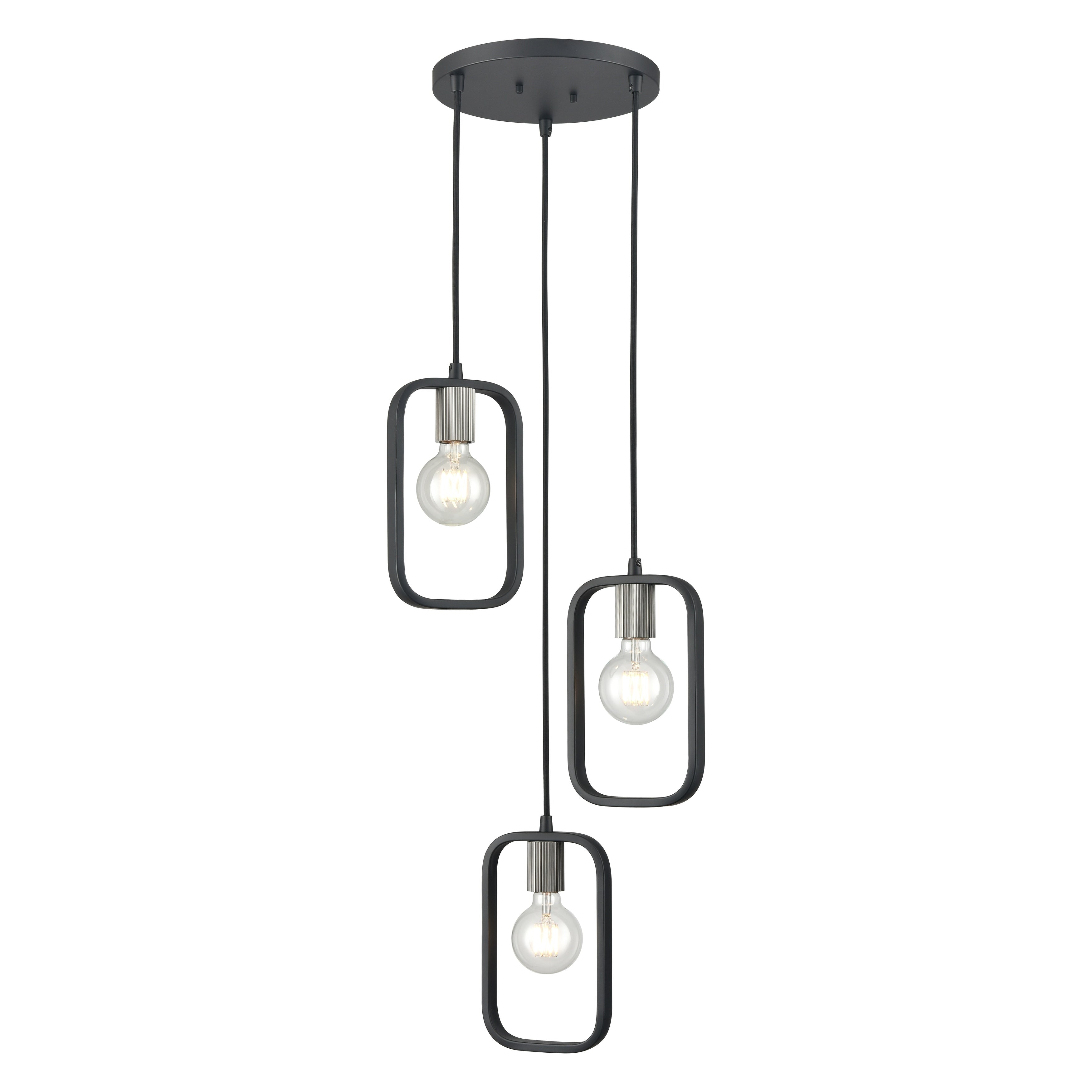 Dylan 12 Inch Wide 3 Light Chandelier In Matte Black 12 Inch Wide