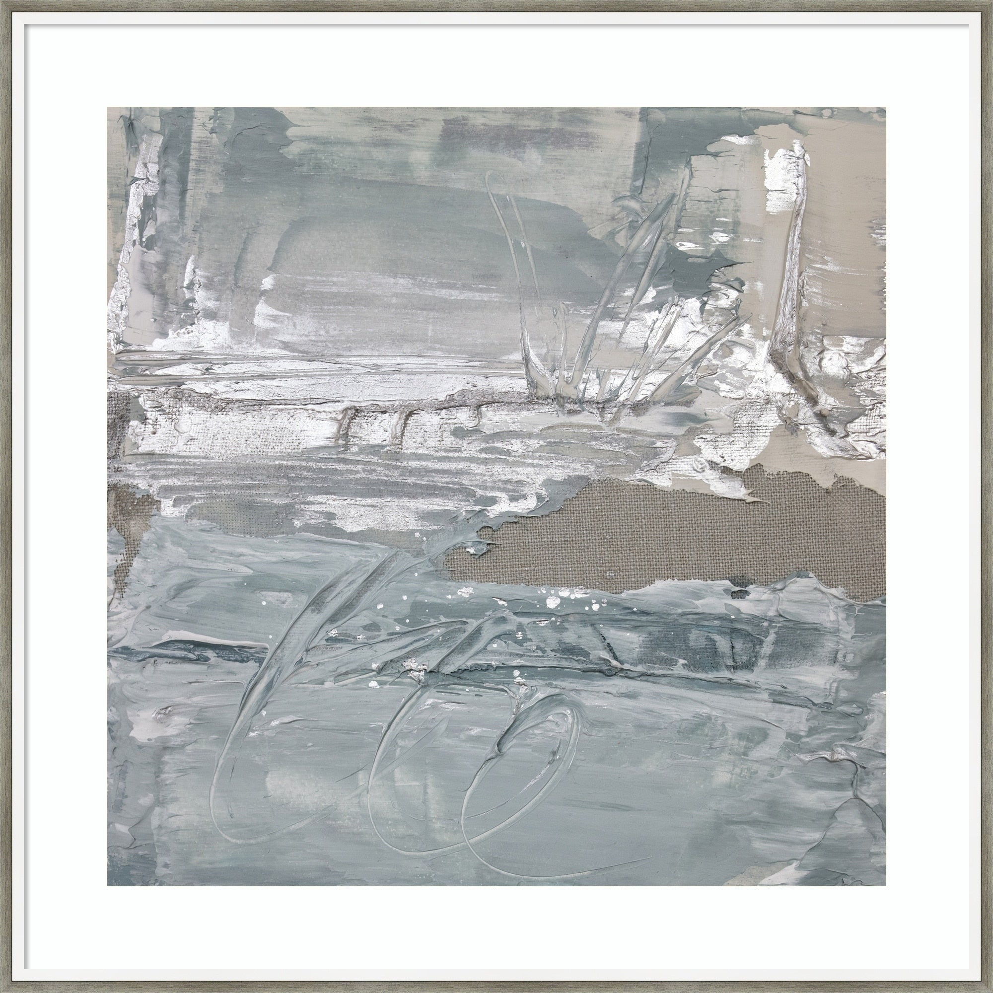 Dynamic Brushstrokes By Julia Contacessi Wood Framed Wall Art Print Lucie Silver White