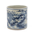 Dynasty Blue And White Orchid Pot Landscape Motif