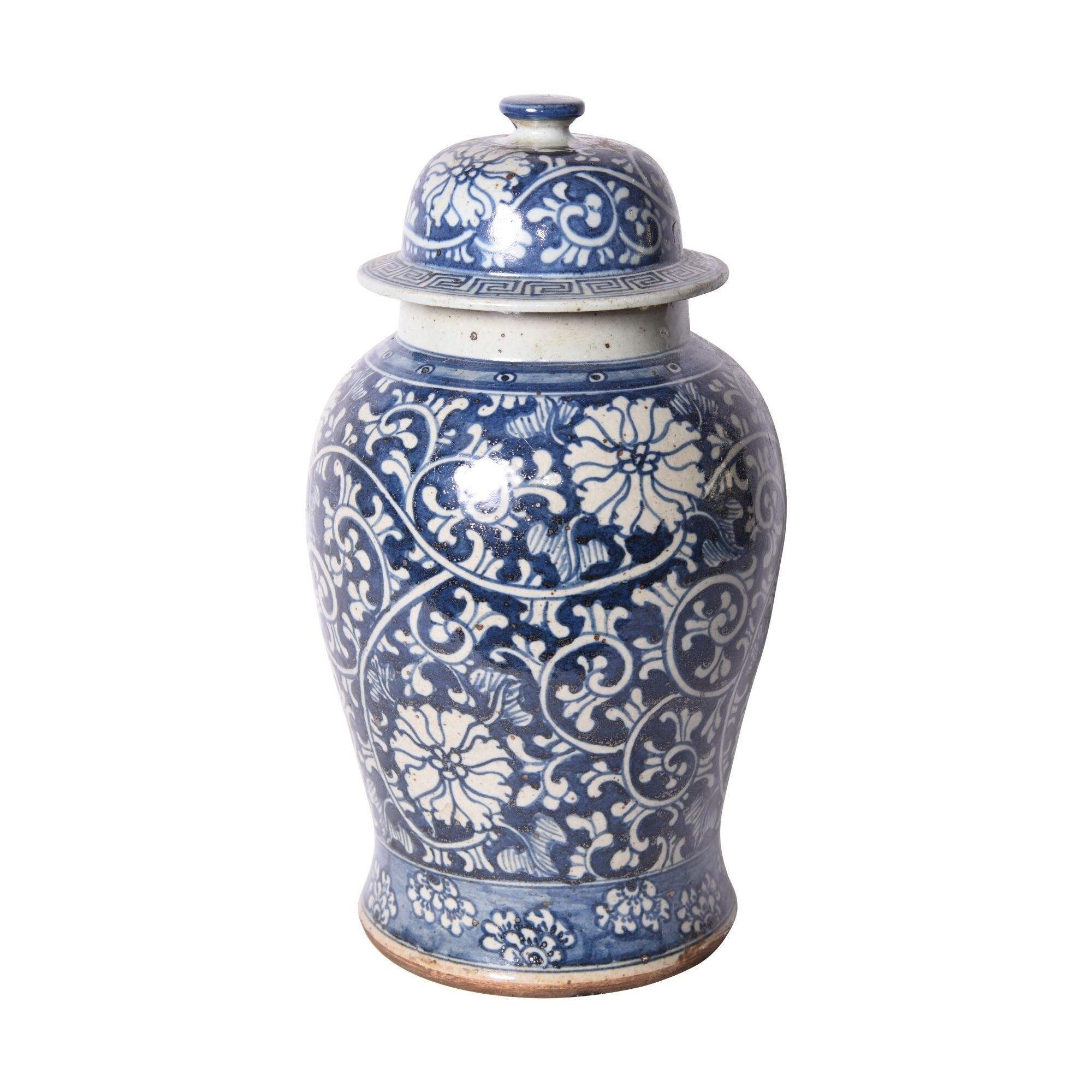 Dynasty Curly Vine Flower Temple Decorative Jar