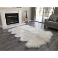 Dynasty 10 Pelt Luxury Wool Sheepskin White With Black Tips Shag Rug 55 X 86