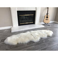 Dynasty Natural 2 Pelt Luxury Long Wool Sheepskin Paco Brown Shag Rug 2 X 55