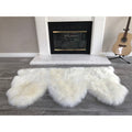 Dynasty Natural 3 Pelt Luxury Long Wool Sheepskin Black Shag Rug 3 X 46