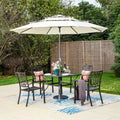 Phi Villa Metal Outdoor Patio Dining Set Table And 4 Chairs Set Of 5