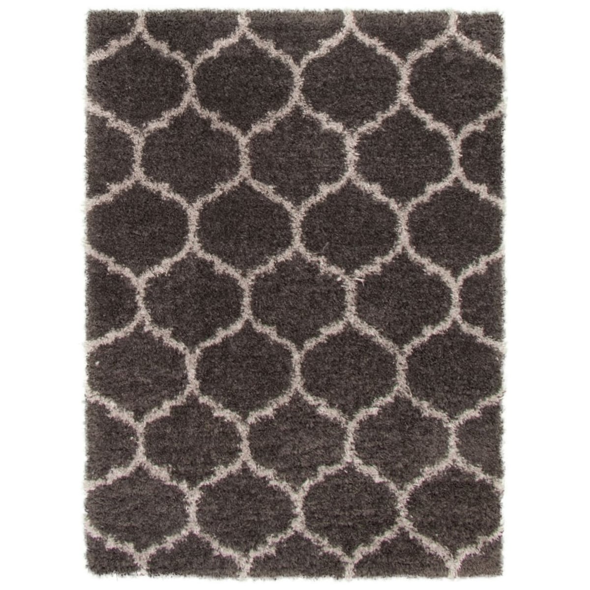 Ecarpetgallery Machine Woven Agadir Trellis Dark Grey Polypropylene Shag 311 X 511