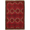 Hand Knotted Akhjah Red Wool Rug 34 X 52 34 X 52