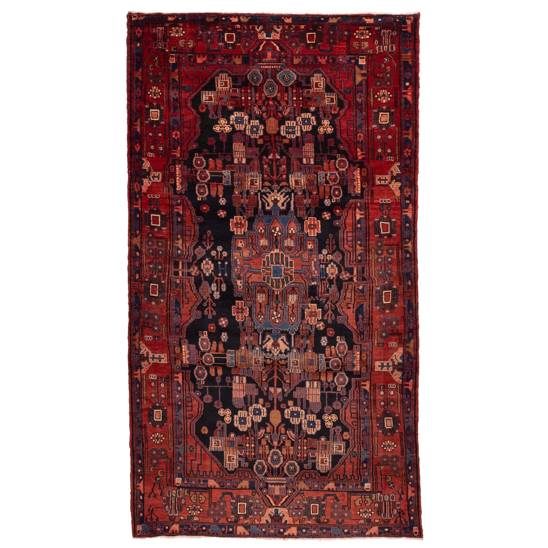 Ecarpetgallery Hand Knotted Anadol Dark Navy Red Wool Rug 54 X 105