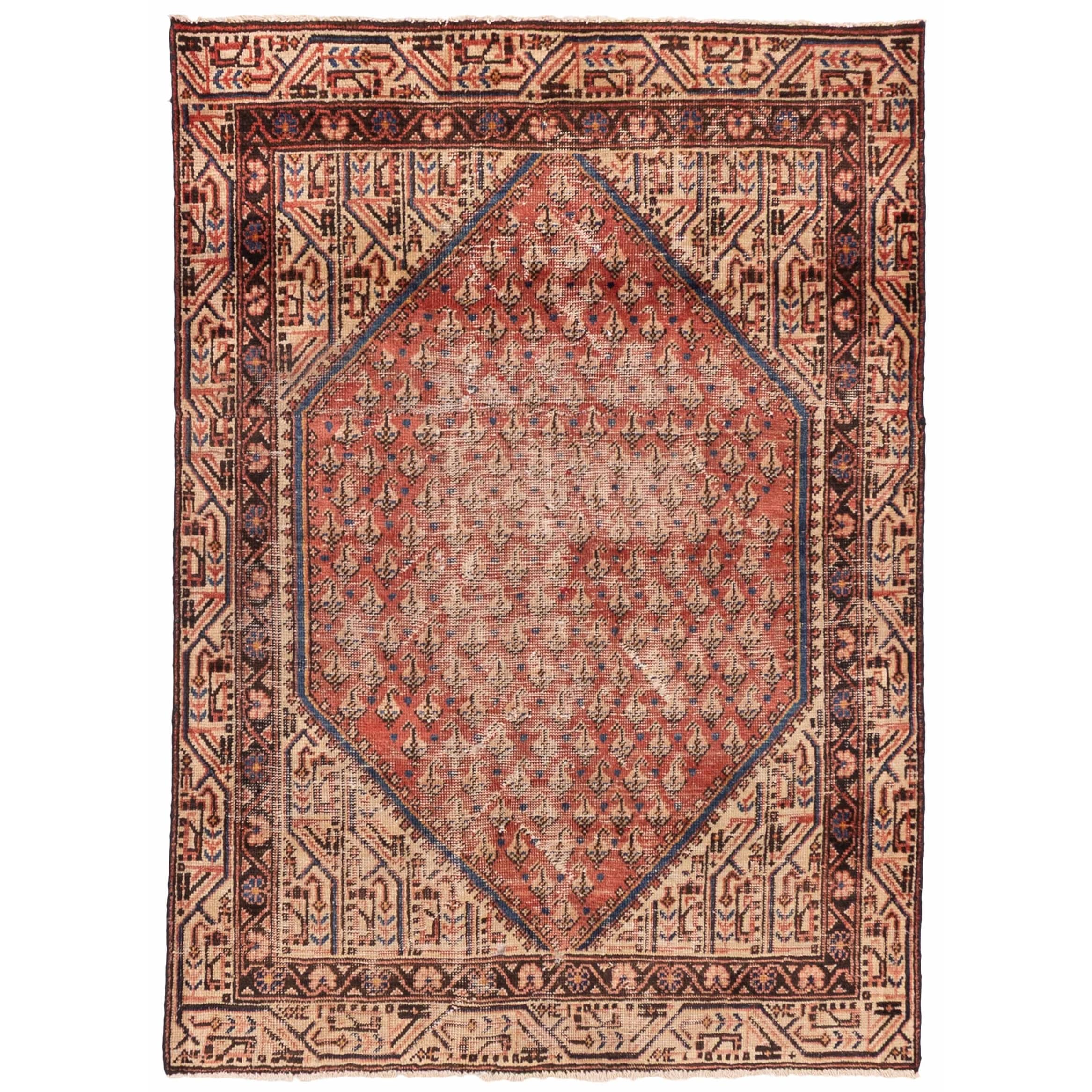 Ecarpetgallery Hand Knotted Anadol Light Red Wool Rug 37 X 50