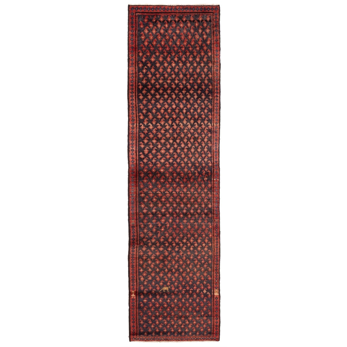 Ecarpetgallery Hand Knotted Andelz Dark Navy Wool Rug 24 X 94