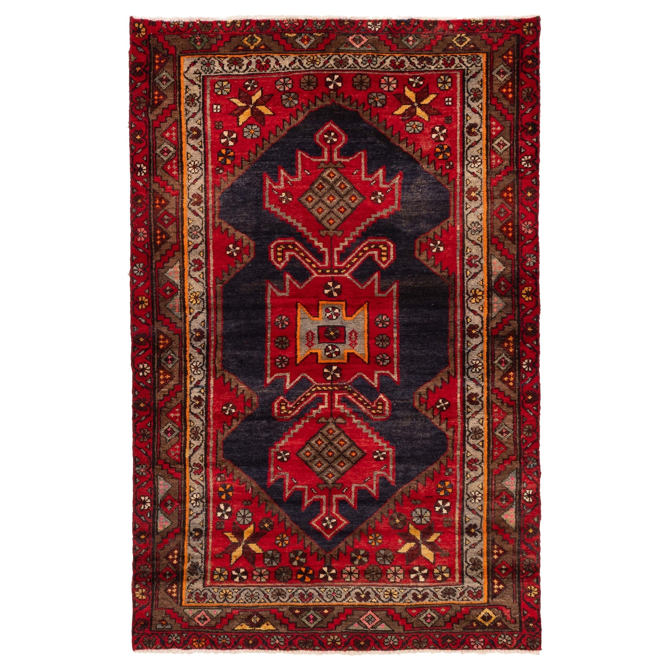 Ecarpetgallery Hand Knotted Andelz Dark Navy Red Wool Rug 43 X 67