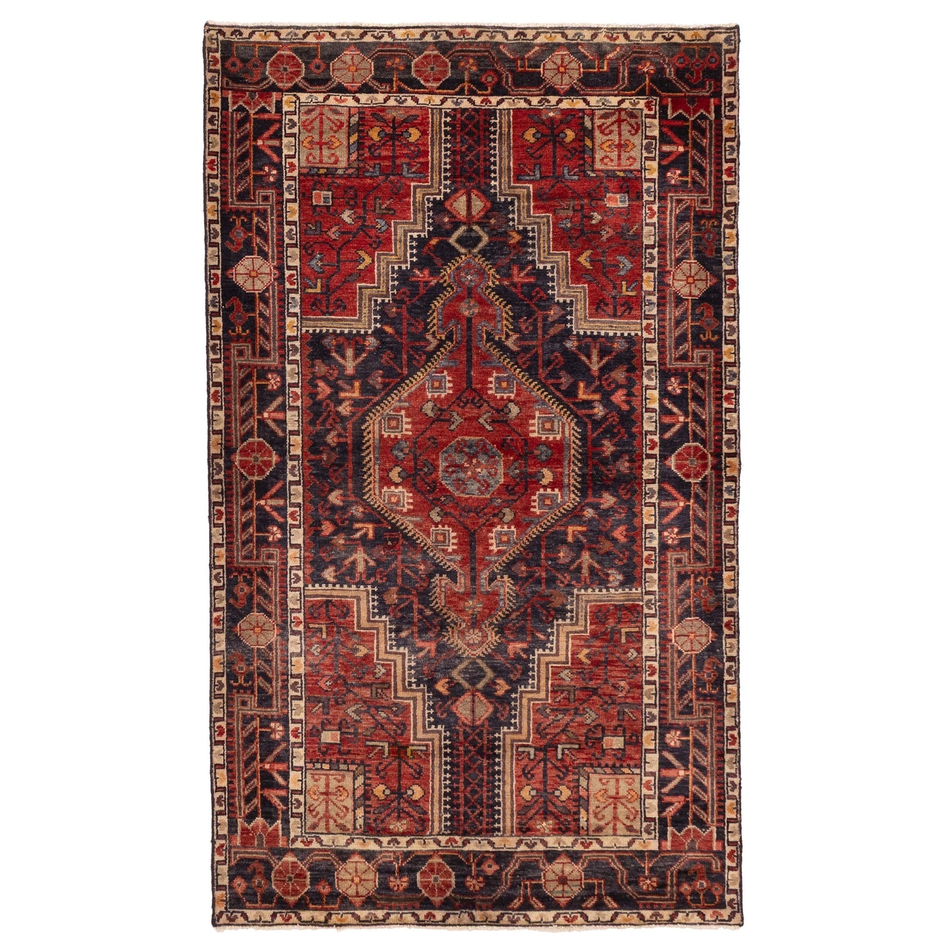 Ecarpetgallery Hand Knotted Andelz Dark Navy Red Wool Rug 41 X 70