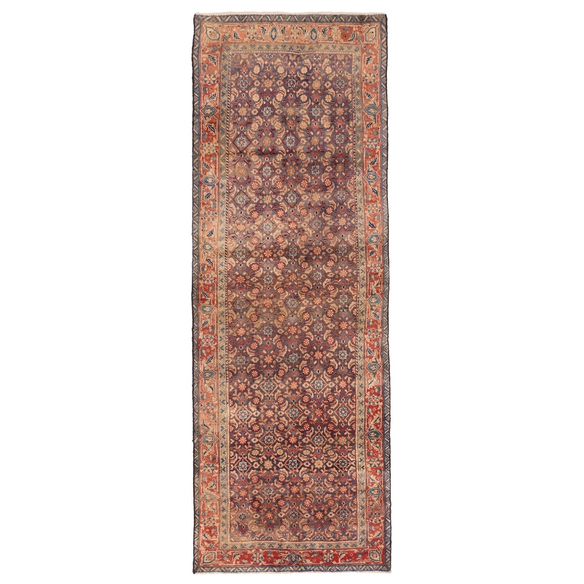 Ecarpetgallery Hand Knotted Andelz Dark Navy Red Wool Rug 34 X 96