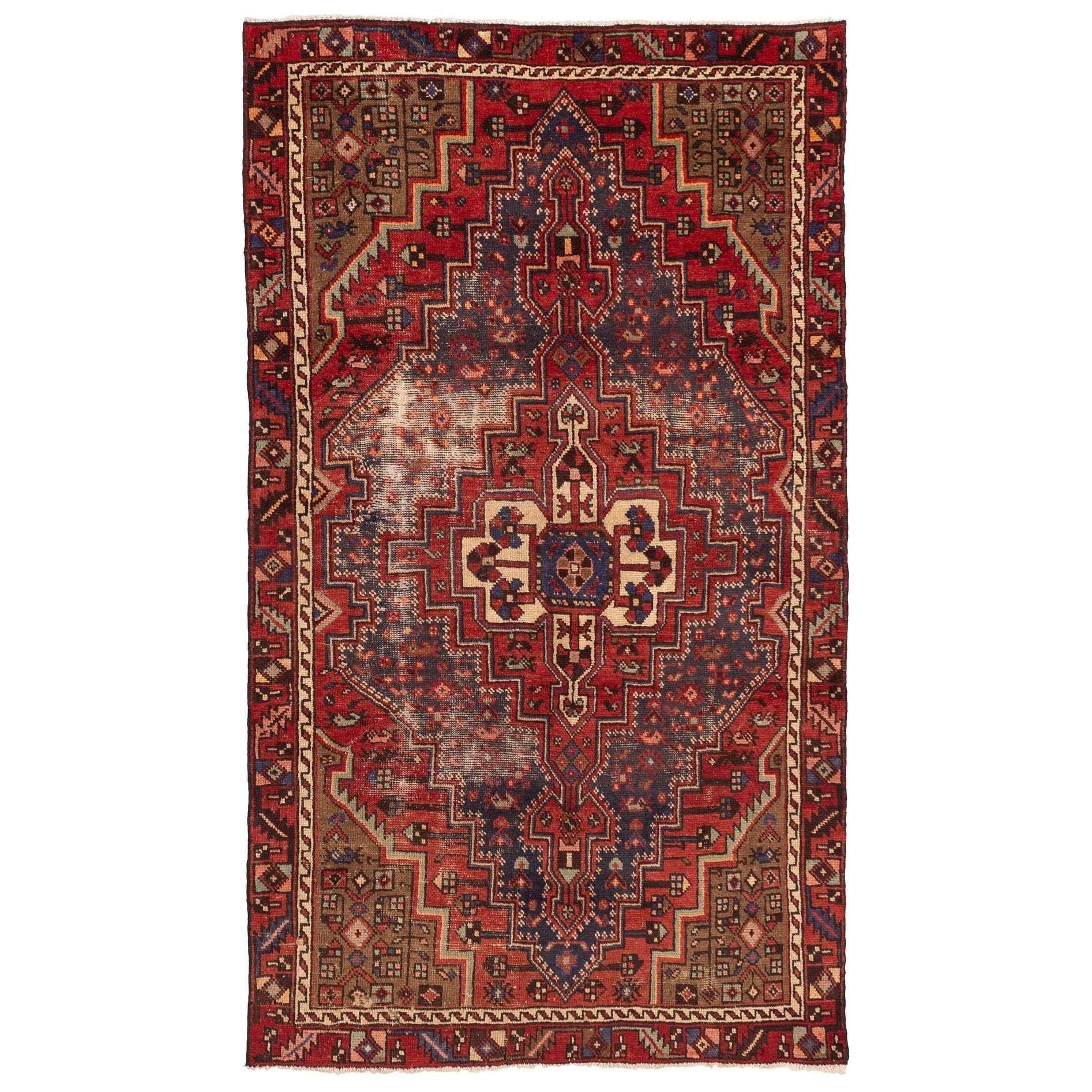 Ecarpetgallery Hand Knotted Andelz Navy Red Wool Rug 42 X 77