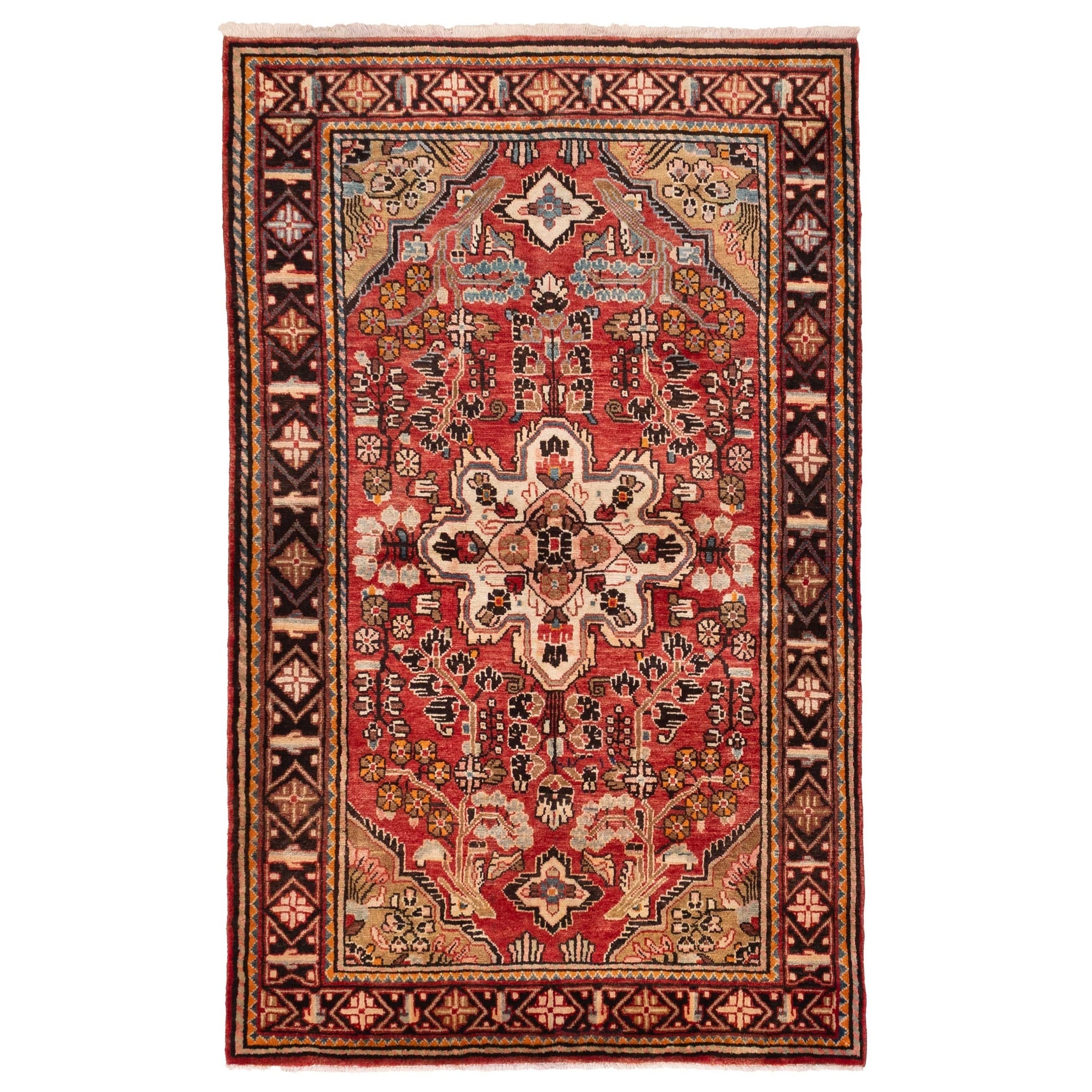 Ecarpetgallery Hand Knotted Andelz Red Wool Rug 43 X 70