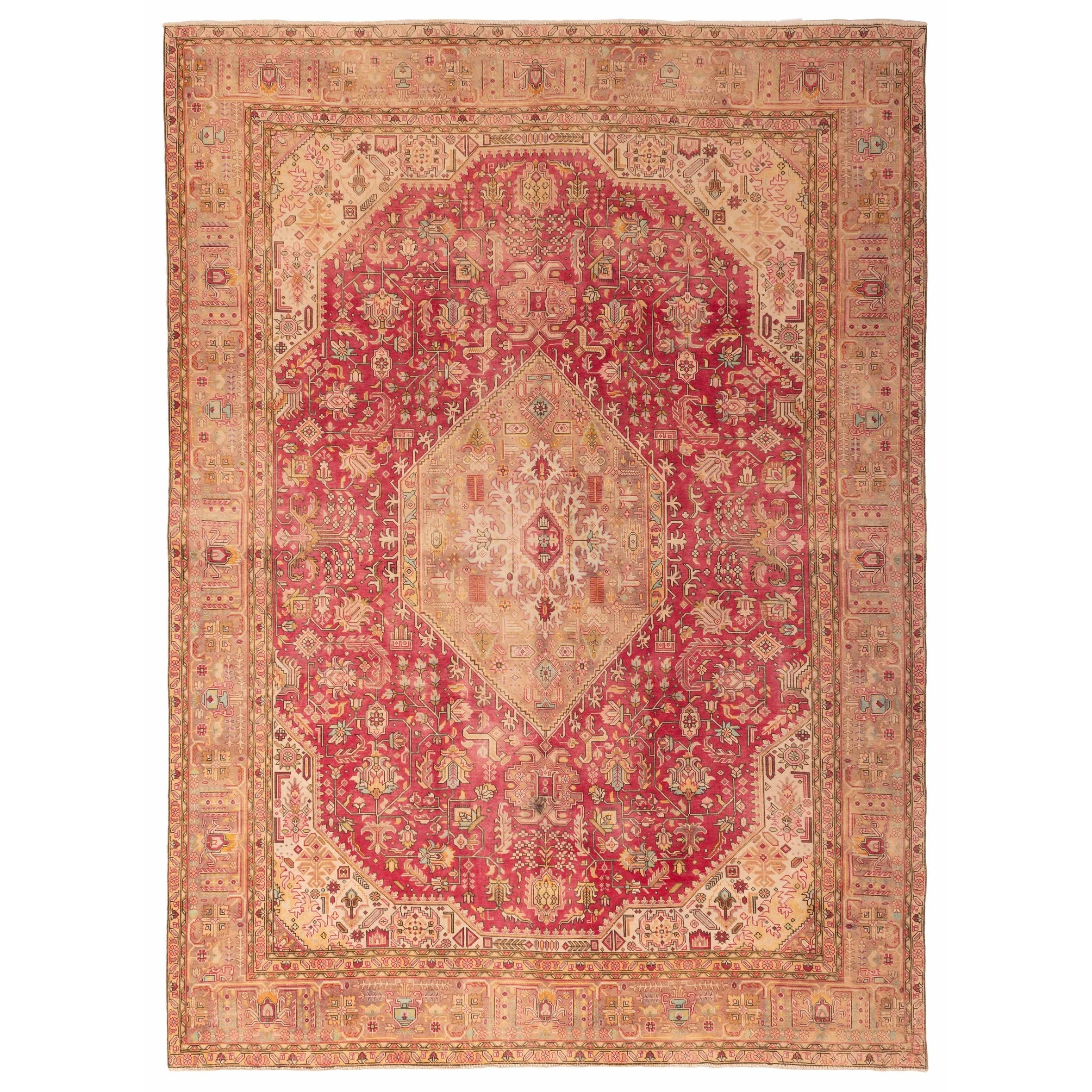 Ecarpetgallery Hand Knotted Antalya Vintage Dark Pink Wool Rug 91 X 120