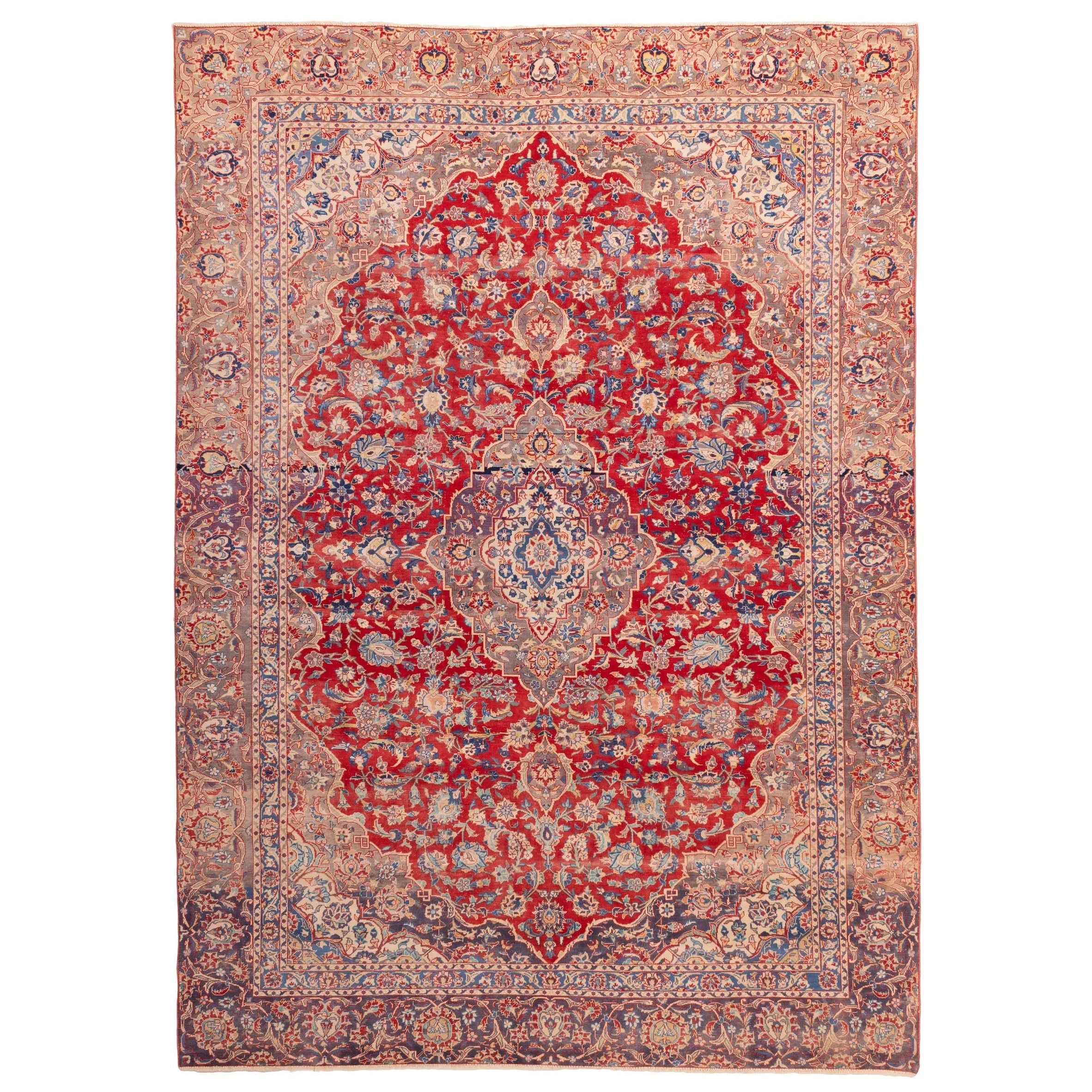Ecarpetgallery Hand Knotted Antalya Vintage Red Wool Rug 811 X 125