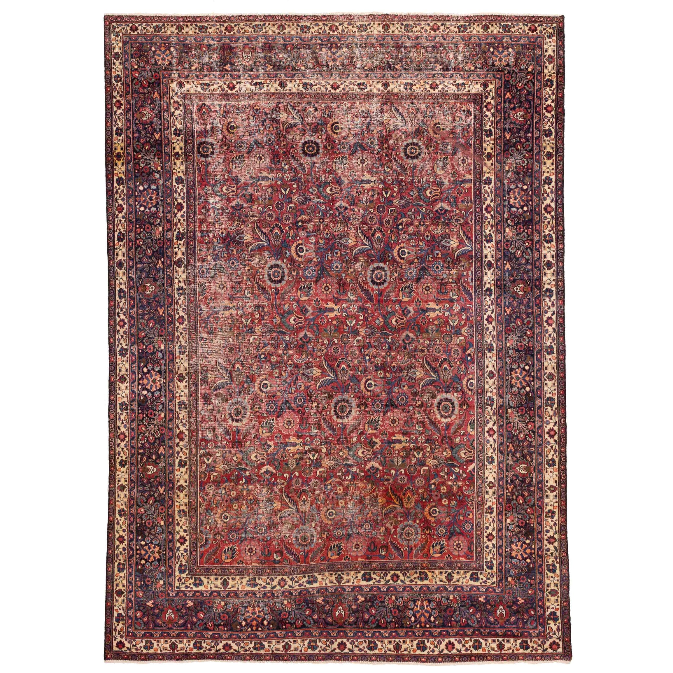 Ecarpetgallery Hand Knotted Antalya Vintage Red Wool Rug 77 X 107