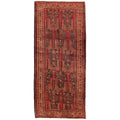 Hand Knotted Authentic Turkish Grey Red Wool Rug 42 X 98 Runner 42 X 98