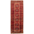 Hand Knotted Authentic Turkish Red Wool Rug 311 X 102 Runner 311 X 102