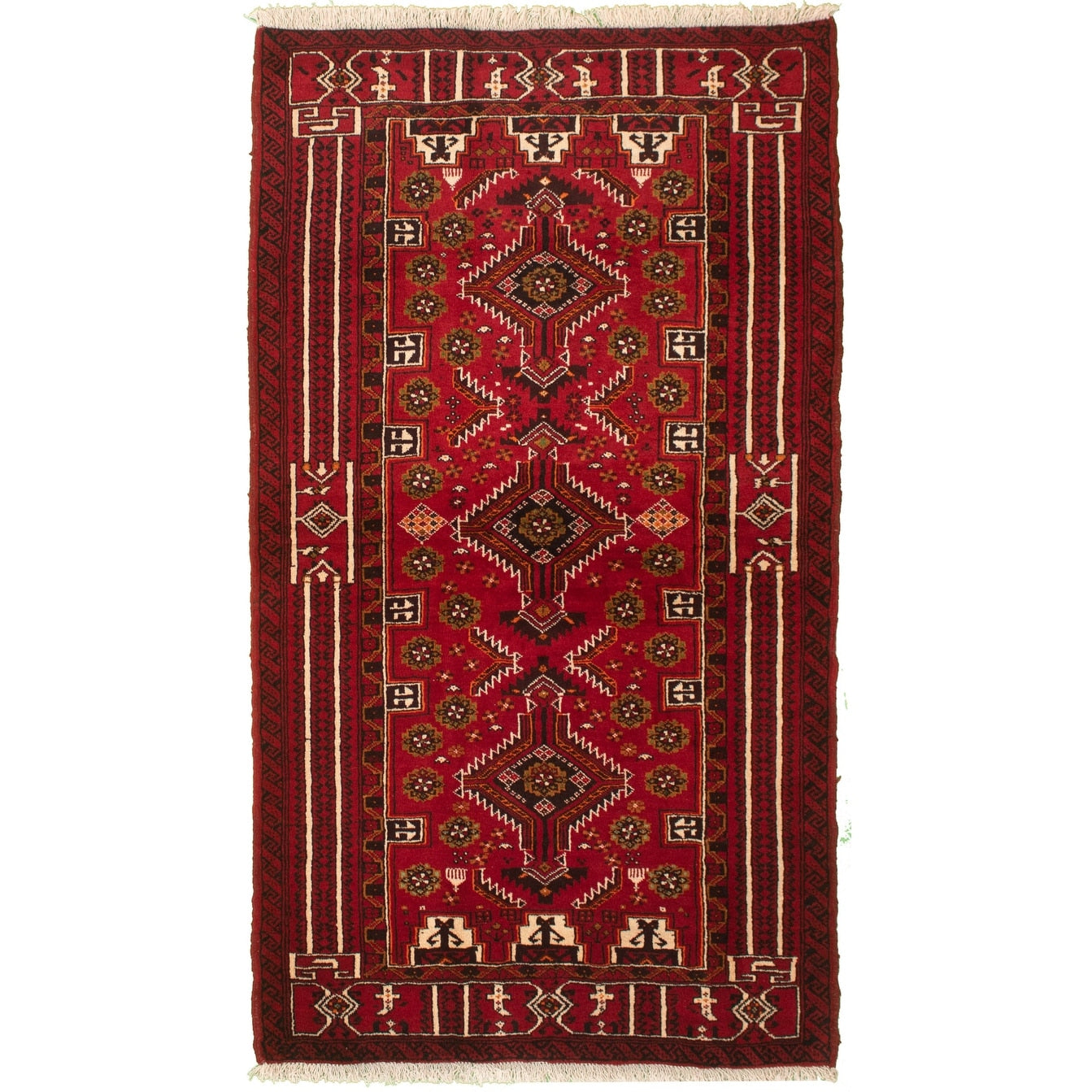Hand Knotted Authentic Turkish Red Wool Rug 311 X 71 311 X 71