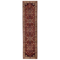 Ecarpetgallery Hand Knotted Finest Agra Jaipur Dark Red Wool Rug 28 X 110