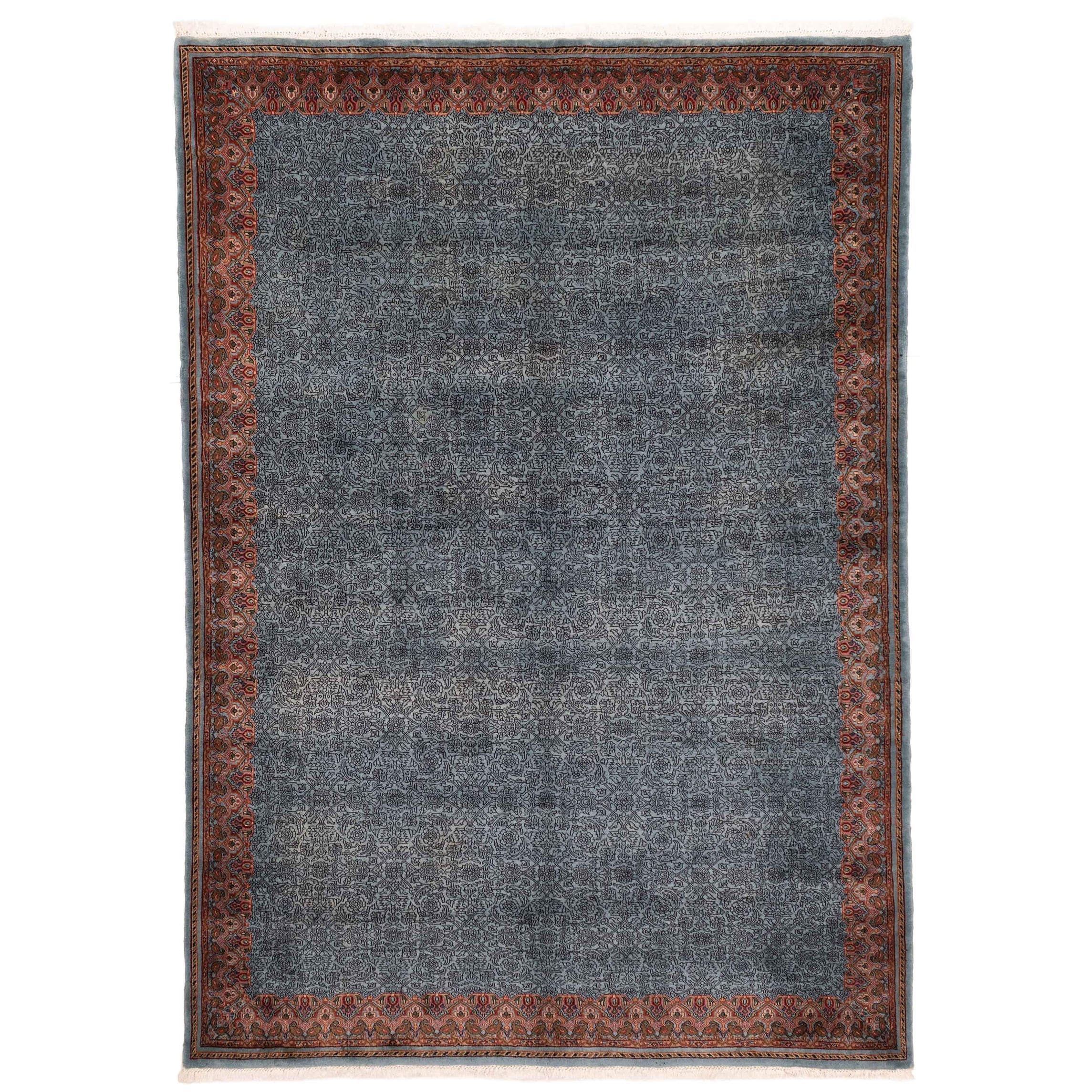 Ecarpetgallery Hand Knotted Finest Agra Jaipur Light Blue Wool Rug 610 X 94