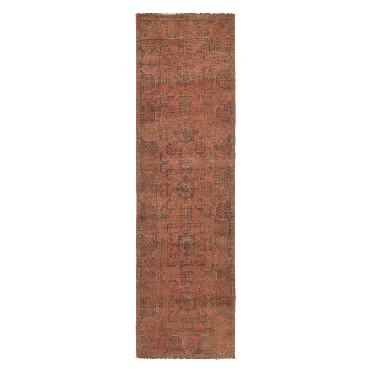 Ecarpetgallery Hand Knotted Finest Khal Mohammadi Dark Copper Wool Rug 27 X 95