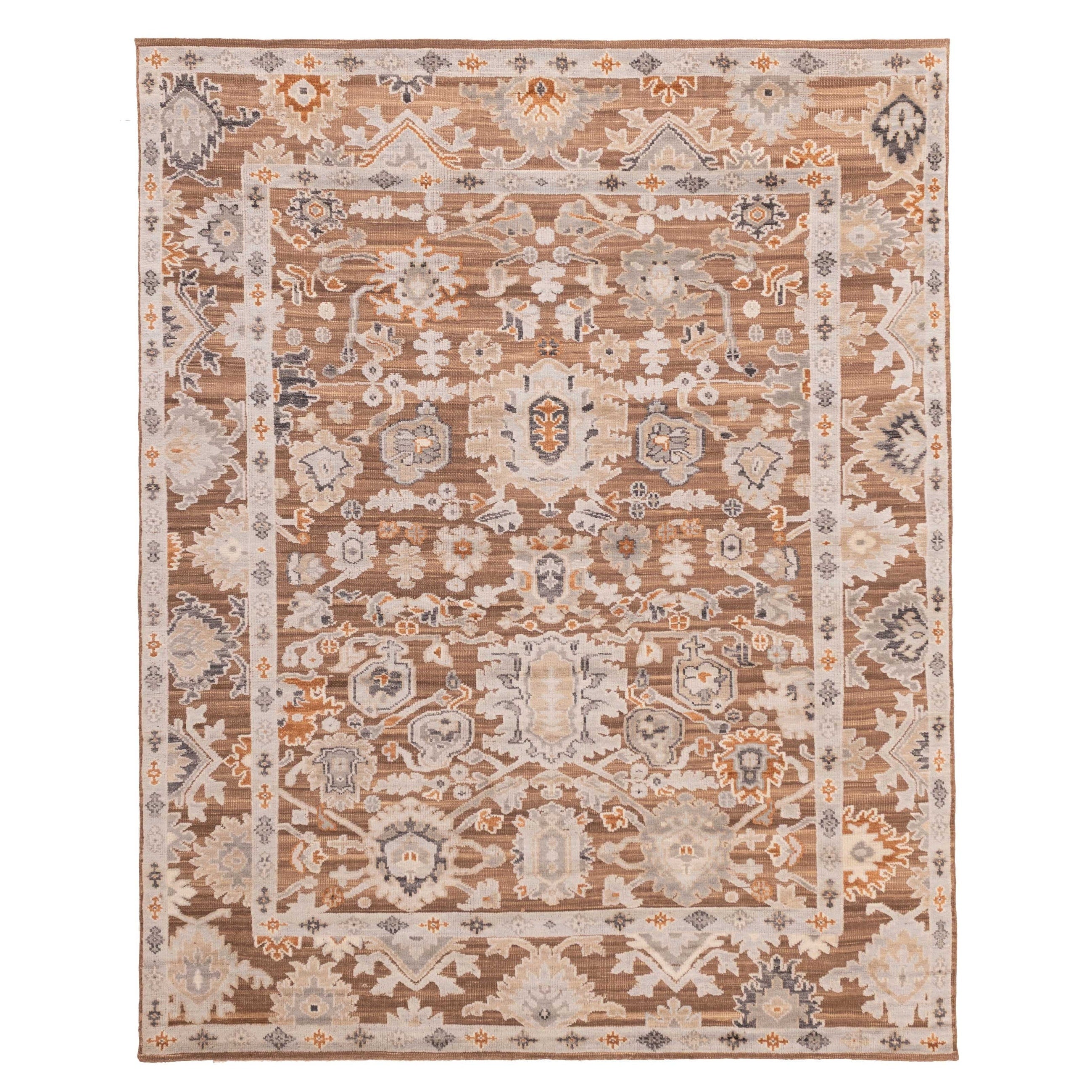 Ecarpetgallery Hand Knotted Finest Oushak Brown Wool Rug 80 X 101