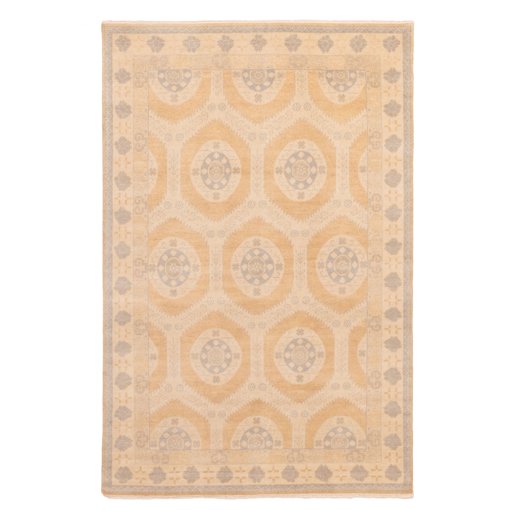 Ecarpetgallery Hand Knotted Finest Oushak Light Brown Wool Rug 510 X 811