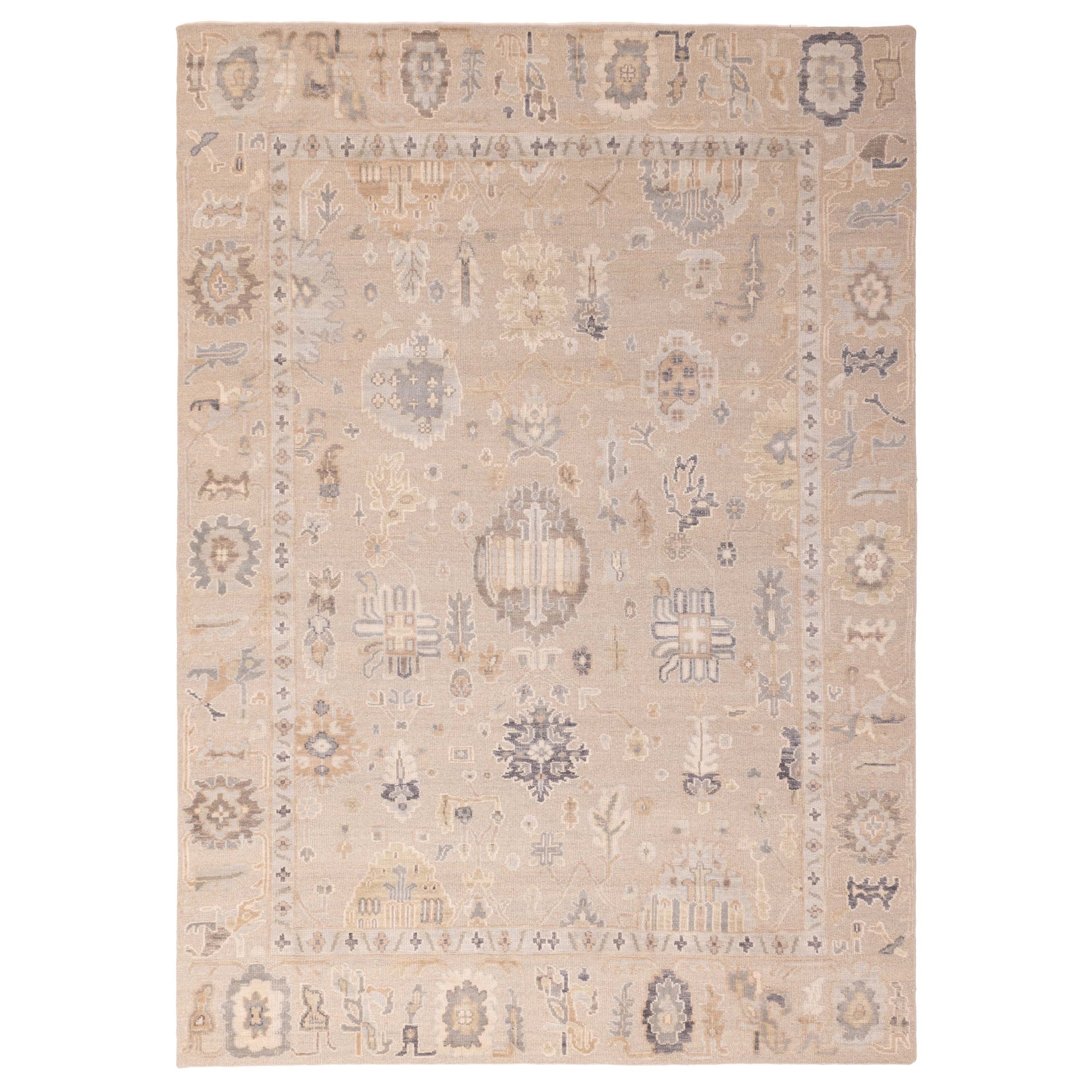 Ecarpetgallery Hand Knotted Finest Oushak Taupe Wool Rug 811 X 123