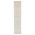 Ecarpetgallery Hand Knotted Finest Silk Shadow Cyan Silk Wool Rug 27 X 123