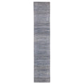 Ecarpetgallery Hand Knotted Finest Silk Shadow Dark Blue Viscose Wool Rug 27 X 141