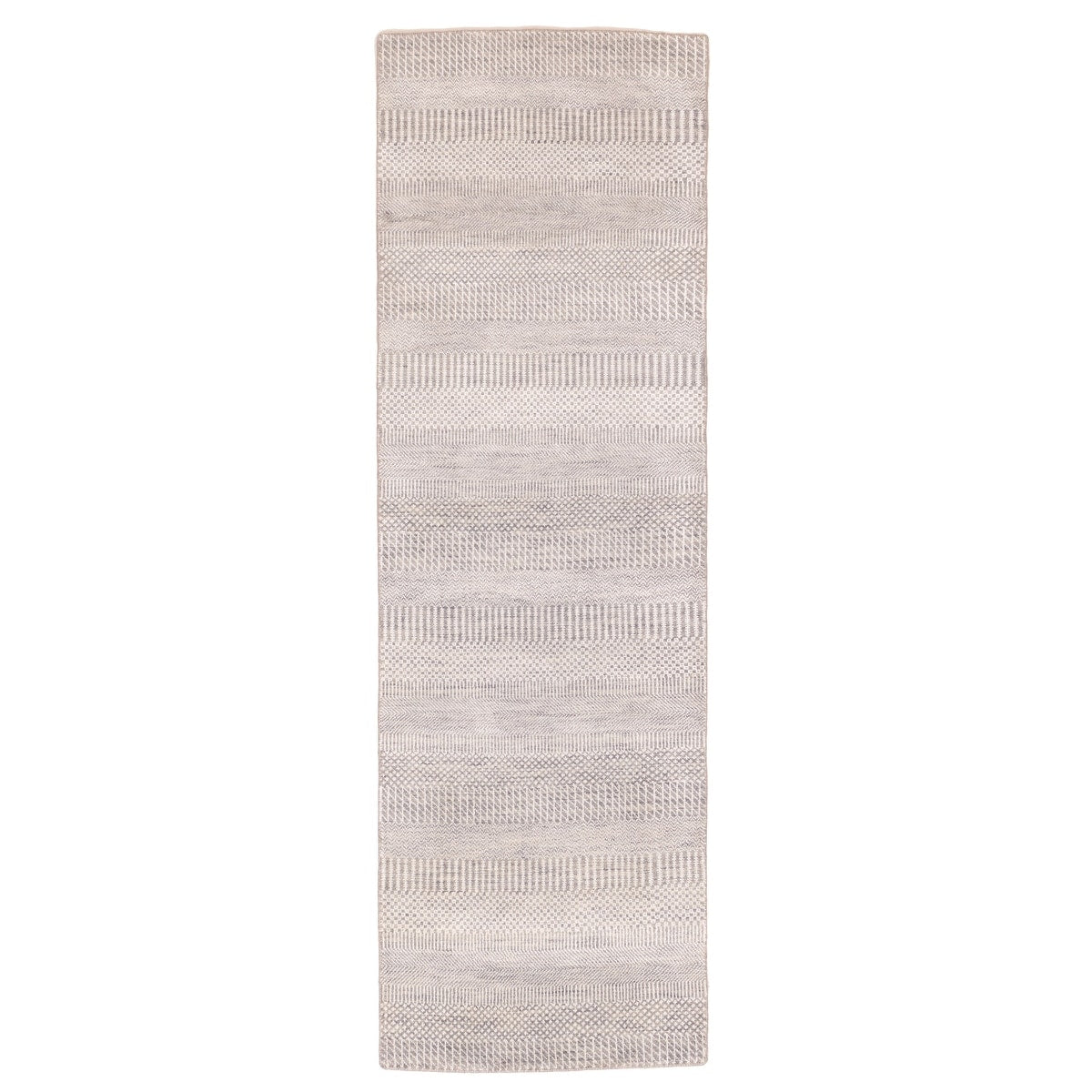 Ecarpetgallery Hand Knotted Finest Silk Shadow Grey Silk Wool Rug 26 X 81