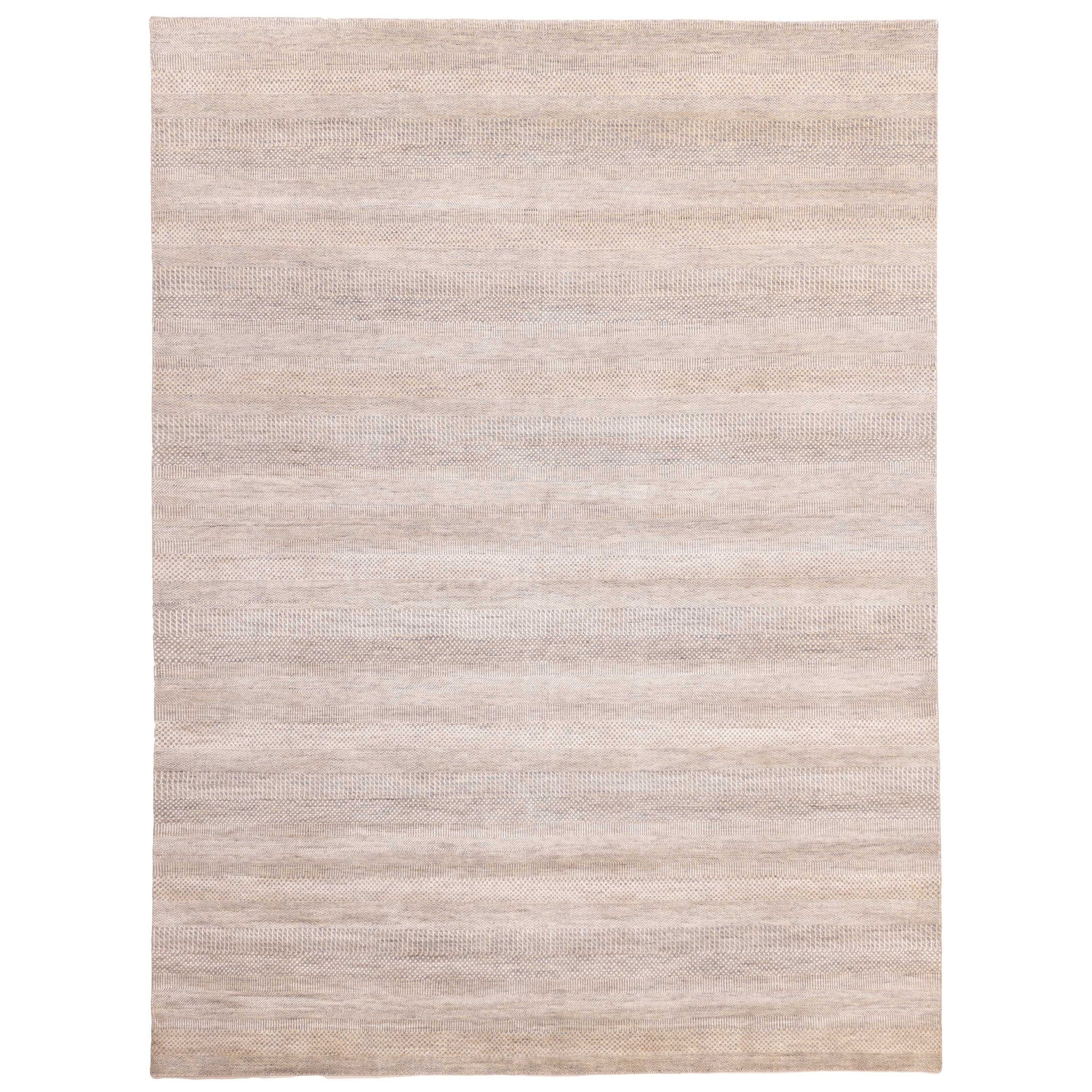 Ecarpetgallery Hand Knotted Finest Silk Shadow Grey Silk Wool Rug 92 X 119