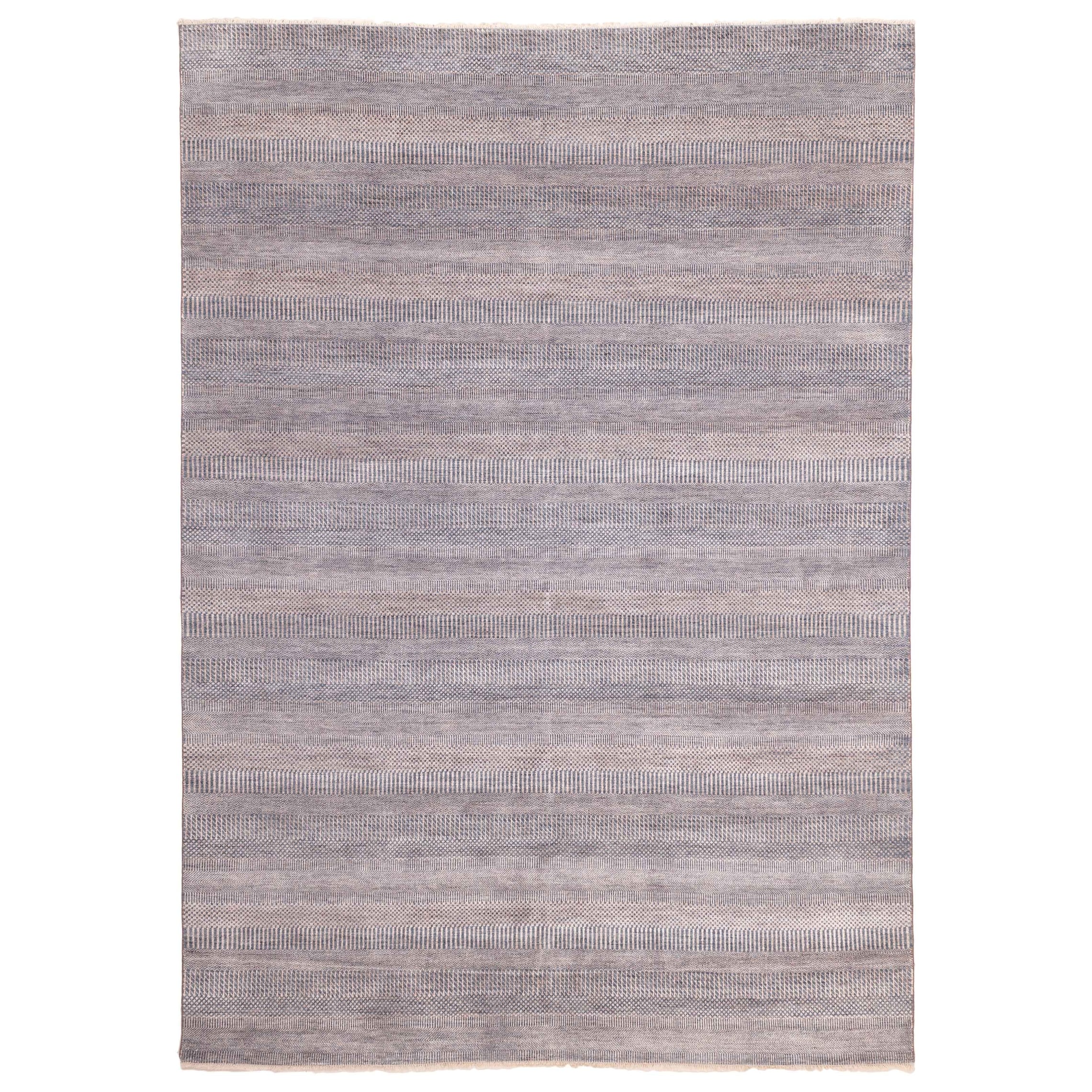 Ecarpetgallery Hand Knotted Finest Silk Shadow Navy Silk Wool Rug 810 X 123