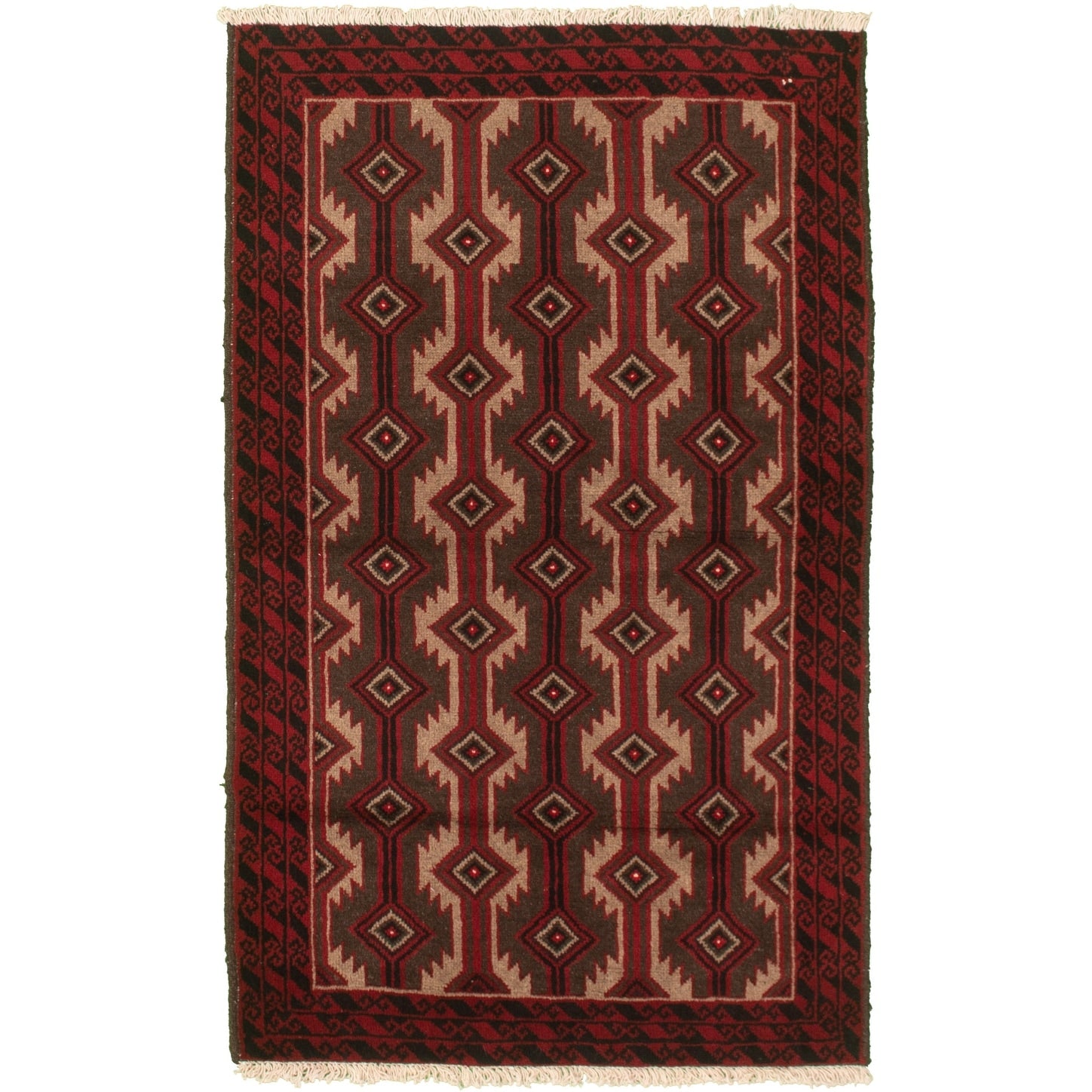 Hand Knotted Herati Red Wool Rug 32 X 55 32 X 55