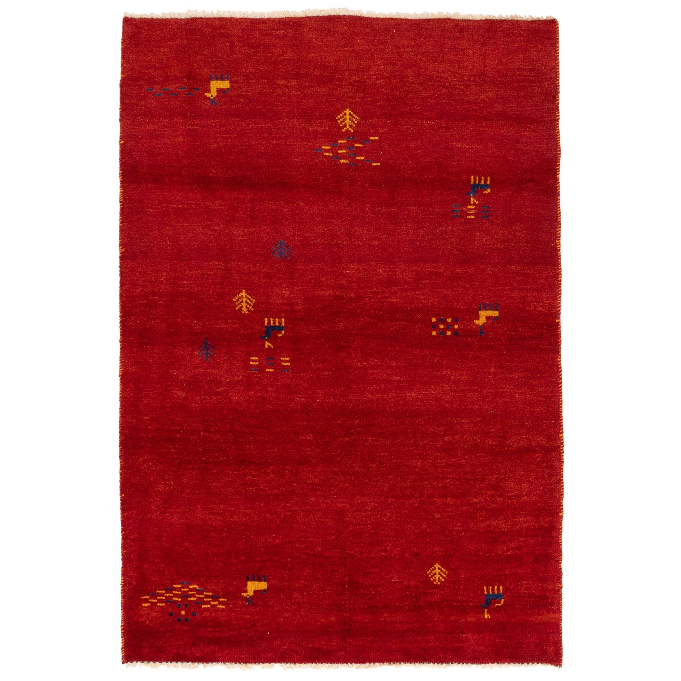 Ecarpetgallery Hand Knotted Indian Gabbeh Red Wool Rug 311 X 510