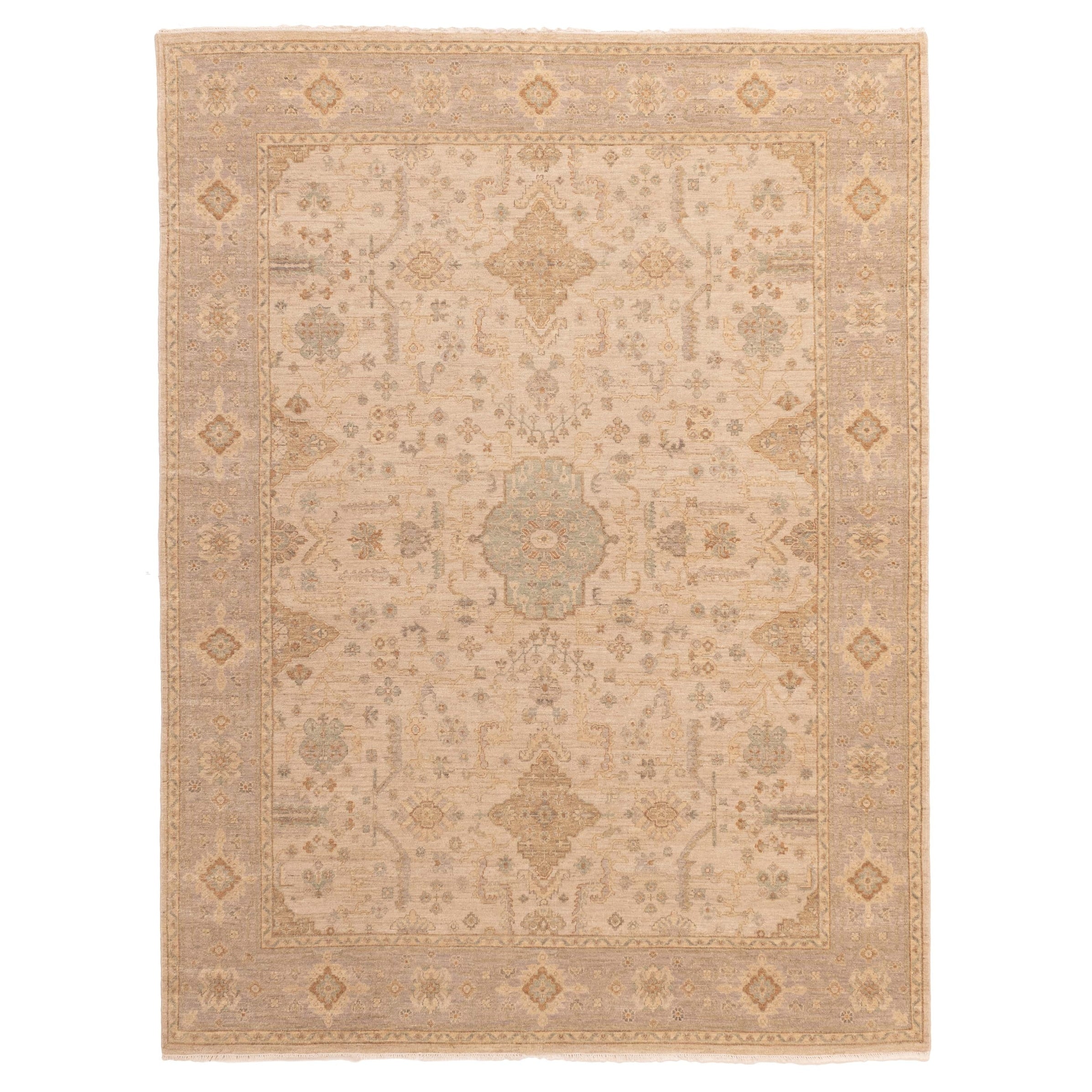 Ecarpetgallery Hand Knotted Jamshidpour Beige Wool Rug 710 X 103
