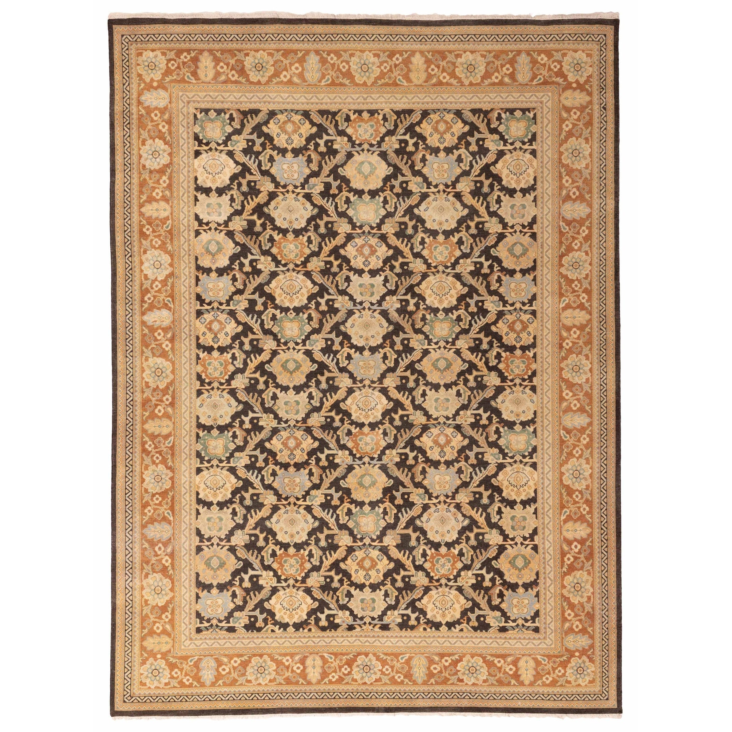 Ecarpetgallery Hand Knotted Jamshidpour Black Copper Wool Rug 91 X 123