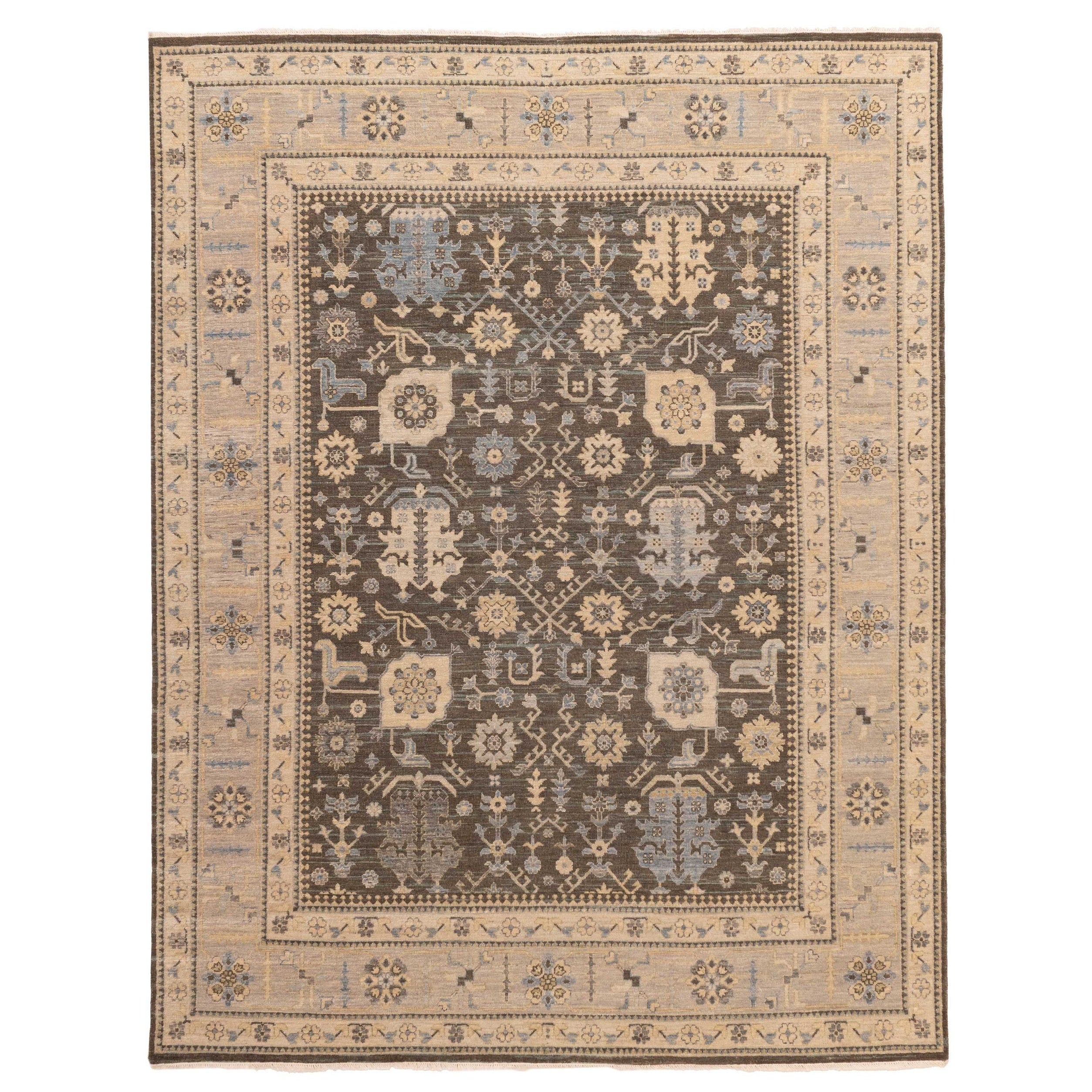 Ecarpetgallery Hand Knotted Jamshidpour Dark Brown Wool Rug 81 X 103