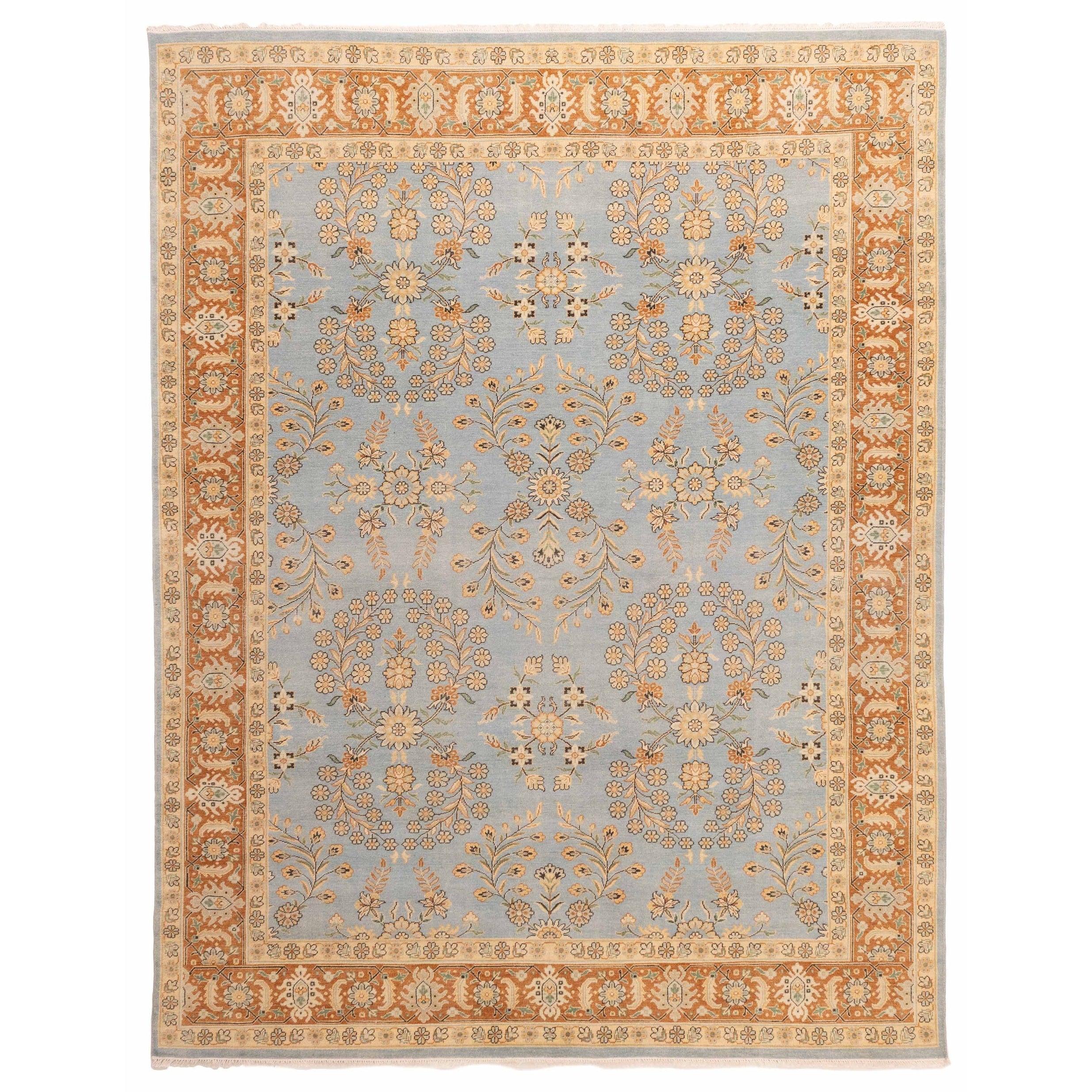 Ecarpetgallery Hand Knotted Jamshidpour Light Blue Wool Rug 90 X 117