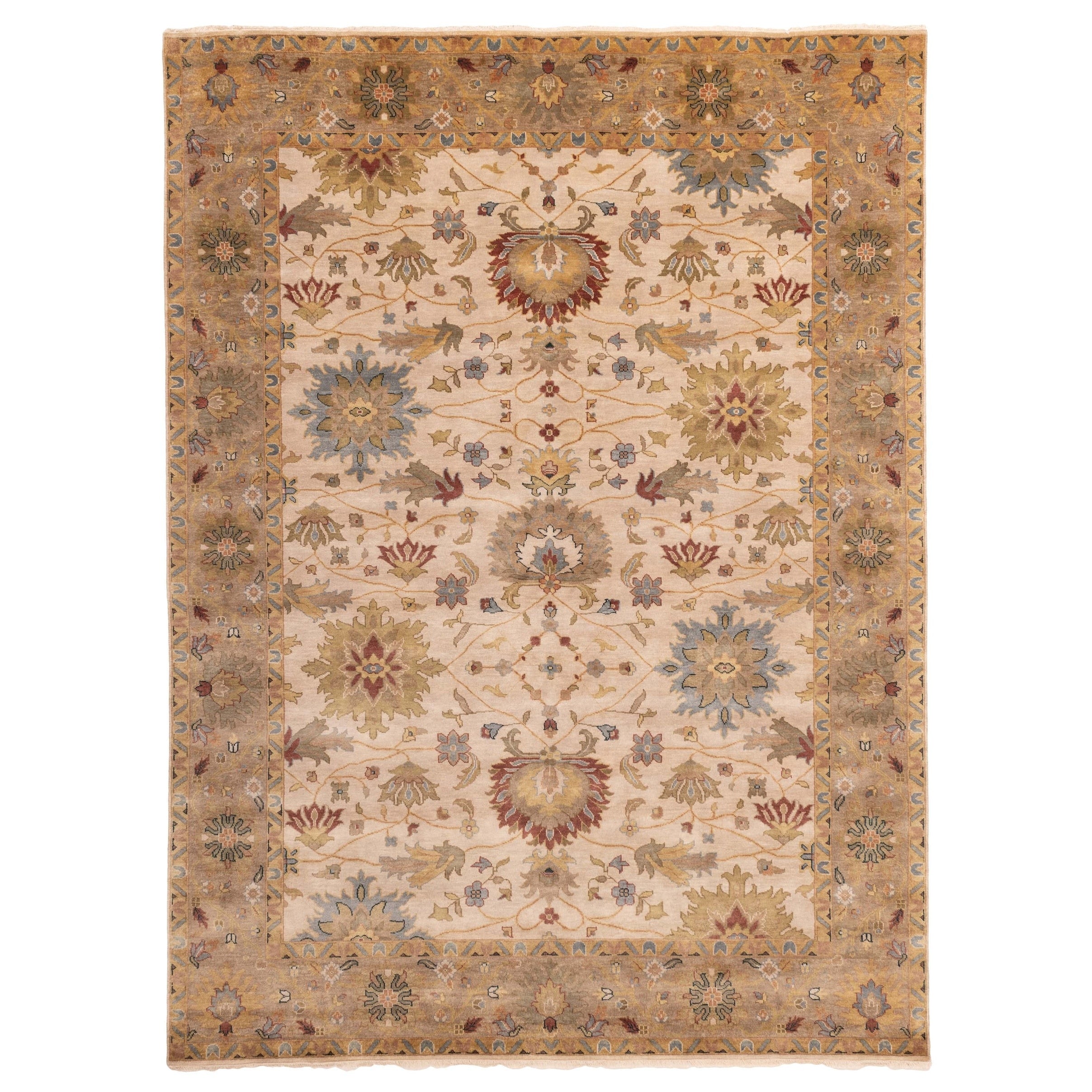 Ecarpetgallery Hand Knotted Jules Serapi Beige Ivory Wool Rug 811 X 1110