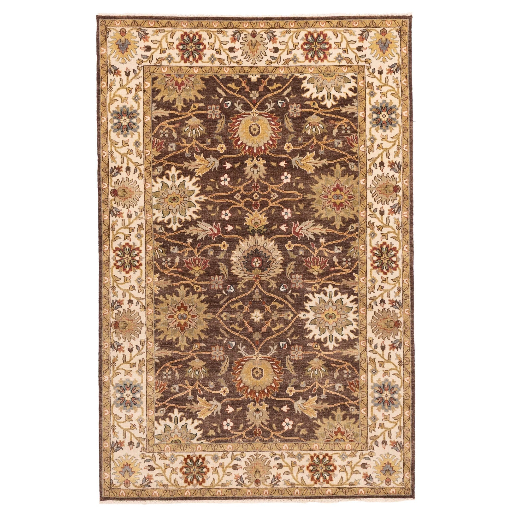 Ecarpetgallery Hand Knotted Jules Serapi Dark Brown Wool Rug 510 X 811