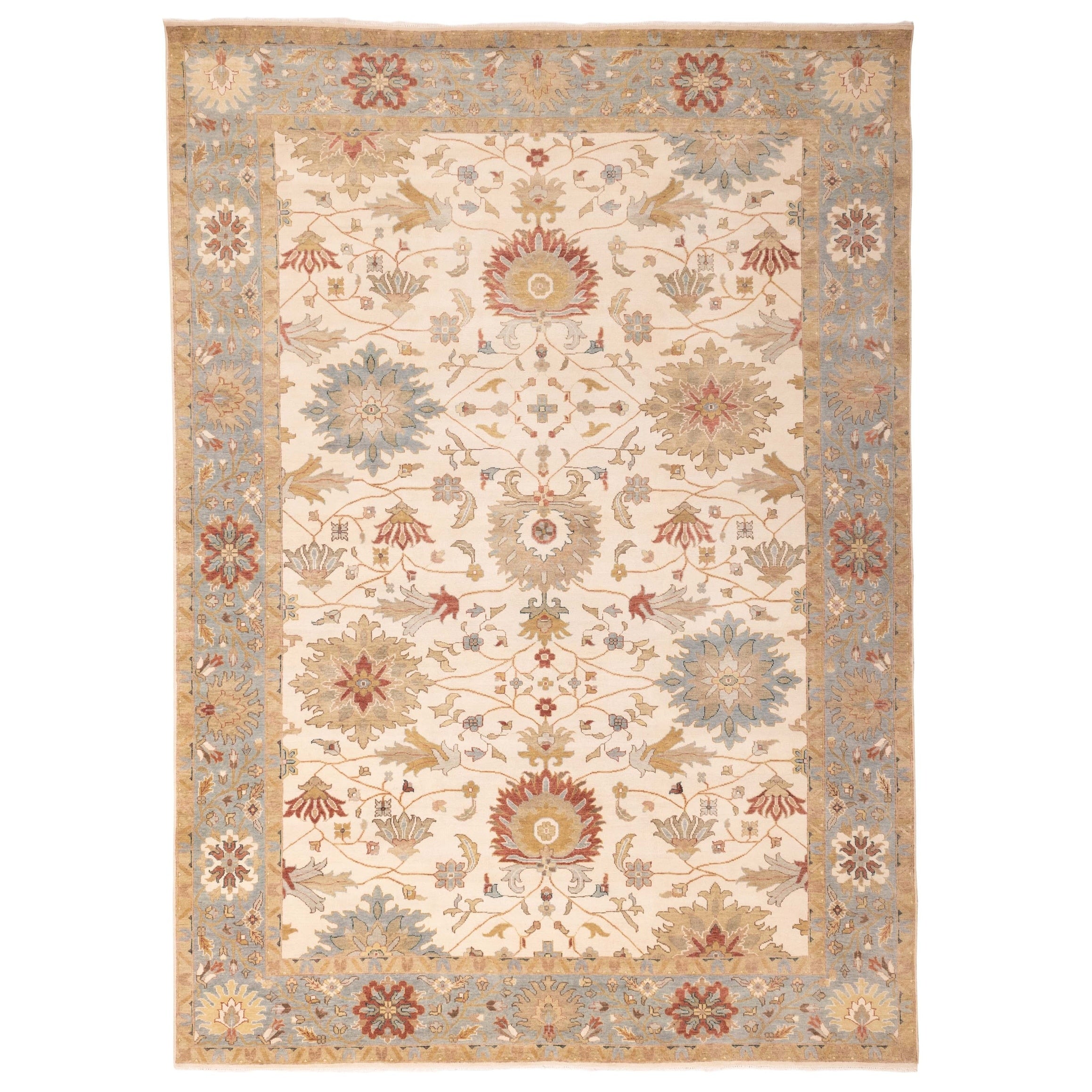 Ecarpetgallery Hand Knotted Jules Serapi Ivory Wool Rug 101 X 139