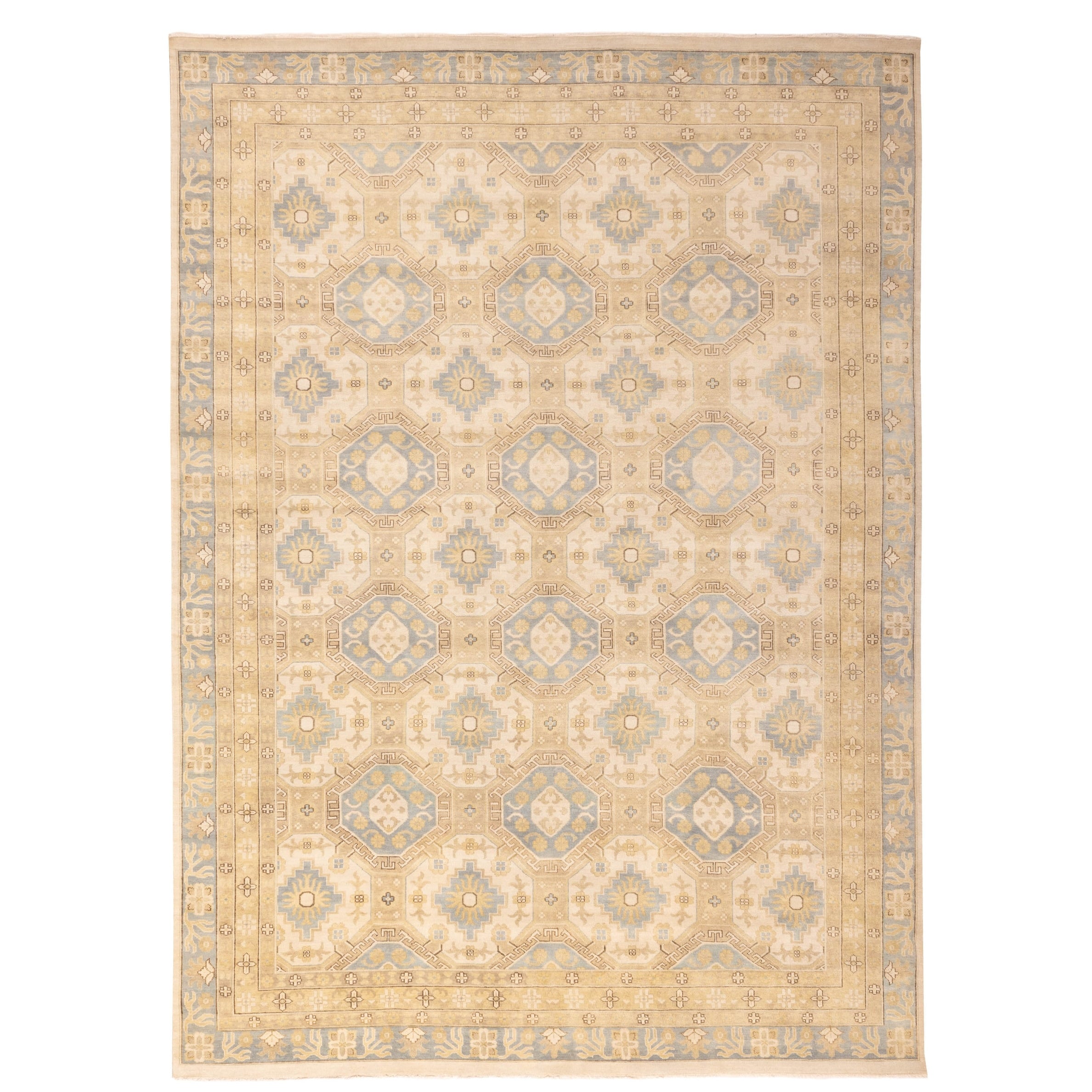 Ecarpetgallery Hand Knotted Jules Serapi Ivory Wool Rug 911 X 137