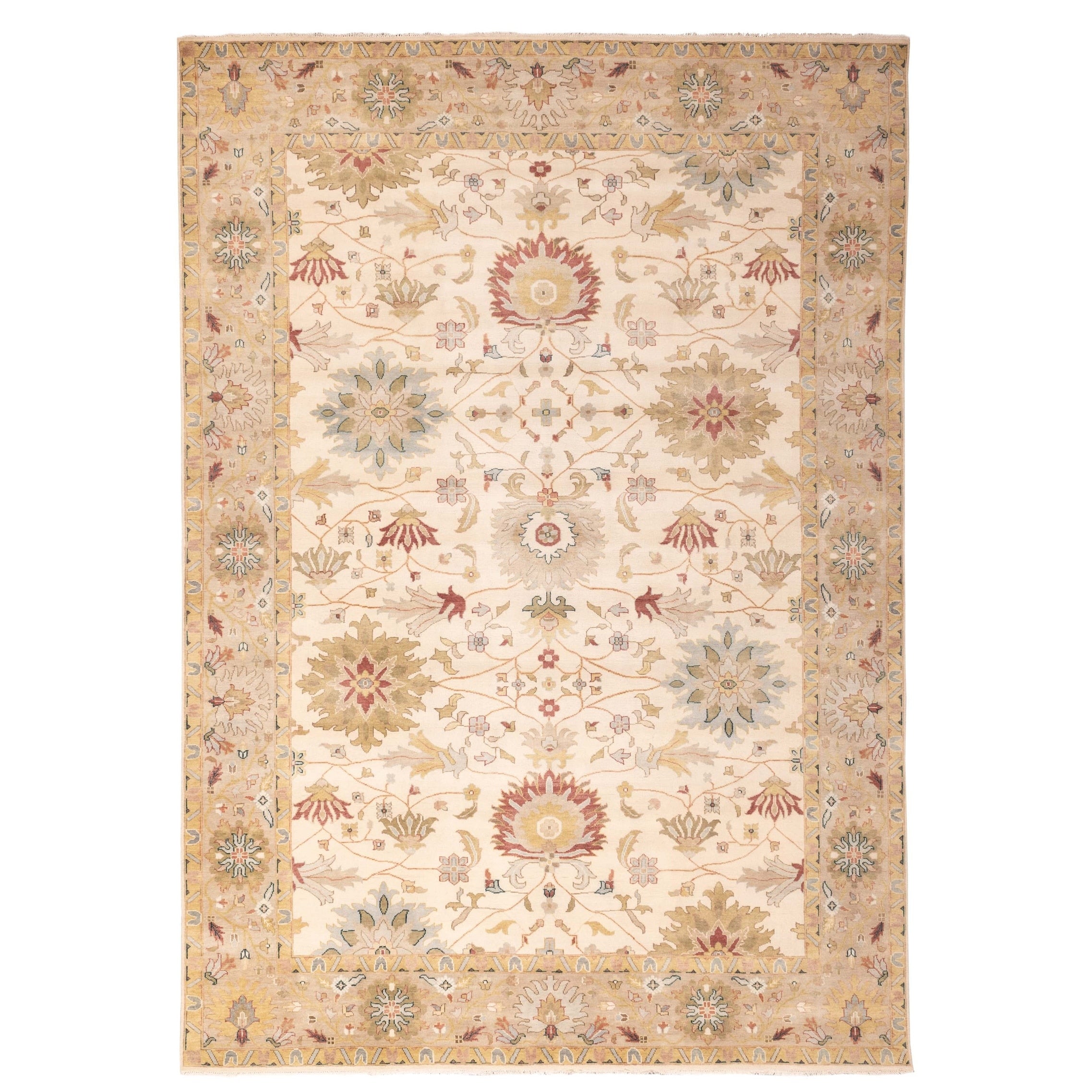 Ecarpetgallery Hand Knotted Jules Serapi Ivory Wool Rug 101 X 140
